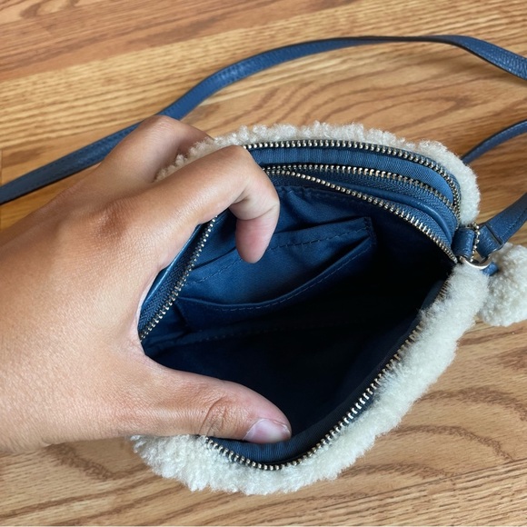 COACH- Slate Leather And Shearling Crossbody Bag 64706 EUC - Picture 5 of 11